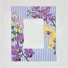 The Gingham Stitchery Kate Woodward Orchid Frame Needlepoint Canvas