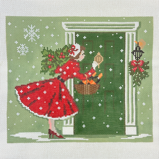 The Gingham Stitchery Kirkland Design Studios Betty Brings Bubbles Pillow Needlepoint Canvas