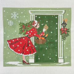 The Gingham Stitchery Kirkland Design Studios Betty Brings Bubbles Pillow Needlepoint Canvas