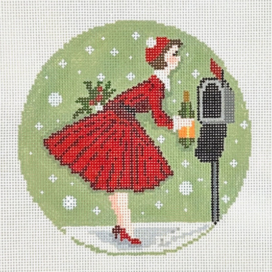 The Gingham Stitchery Kirkland Design Studios Betty Loves Bubbles #2 Mailbox Needlepoint Canvas