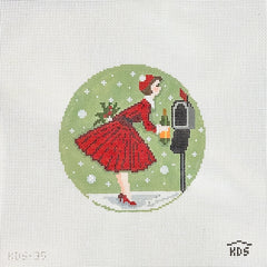 The Gingham Stitchery Kirkland Design Studios Betty Loves Bubbles #2 Mailbox Needlepoint Canvas