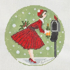 The Gingham Stitchery Kirkland Design Studios Betty Loves Bubbles #2 Mailbox Needlepoint Canvas