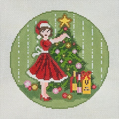 The Gingham Stitchery Kirkland Design Studios Betty Loves Bubbles #5 Trimming Tree Needlepoint Canvas