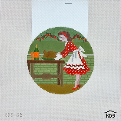 The Gingham Stitchery Kirkland Designs Betty Loves Thanksgiving Needlepoint Canvas