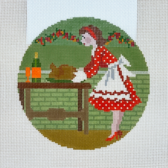 The Gingham Stitchery Kirkland Designs Betty Loves Thanksgiving Needlepoint Canvas