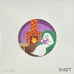 The Gingham Stitchery Maddie Sweet Designs Ghost Reading Needlepoint Canvas