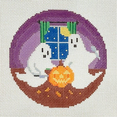 The Gingham Stitchery Maddie Sweet Designs Ghosts Carving Pumpkins Needlepoint Canvas