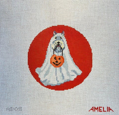 The Gingham Stitchery Amelia Bond Designs Stella the Ghost Needlepoint Canvas
