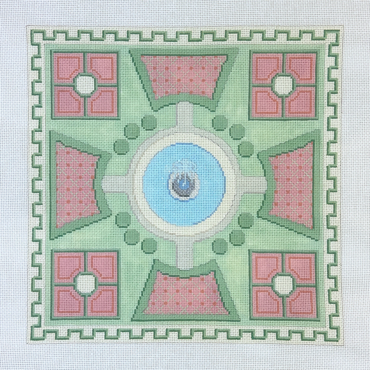 The Gingham Stitchery The Squirrel and The Snail Parterre Pillow Needlepoint Canvas