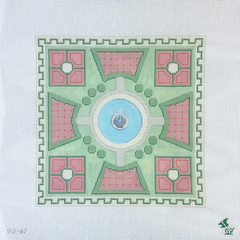 The Gingham Stitchery The Squirrel and The Snail Parterre Pillow Needlepoint Canvas