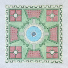 The Gingham Stitchery The Squirrel and The Snail Parterre Pillow Needlepoint Canvas