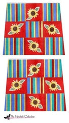 The Meredith Collection Sunflower Stripe Two Sided Bag Needlepoint Canvas