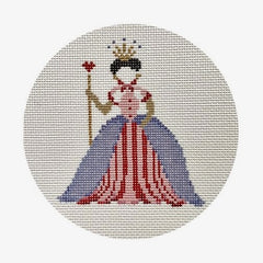 The Plum Stitchery Alice in Technicolor - Queen of Hearts Needlepoint Canvas