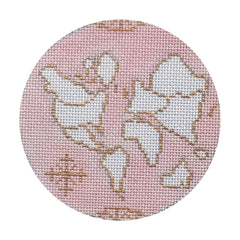 The Plum Stitchery Atlas Round - Pink Needlepoint Canvas - 13M