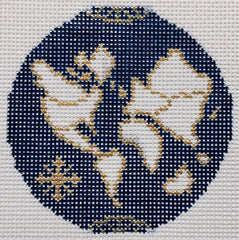 The Plum Stitchery Atlas Round Needlepoint Canvas - 13M