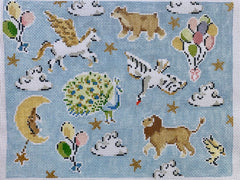 The Plum Stitchery Riley Sheehey Celestial Menagerie Pillow Needlepoint Canvas
