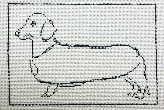 The Plum Stitchery Dachshund Needlepoint Canvas