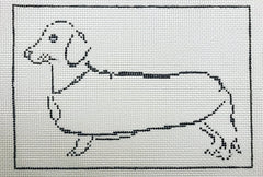 The Plum Stitchery Dachshund Needlepoint Canvas