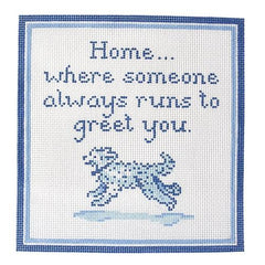 The Plum Stitchery Golden Doodle Needlepoint Canvas