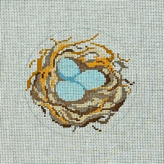 The Plum Stitchery JCB Stitches The Bluebird Nest Needlepoint Canvas