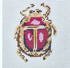 The Plum Stitchery Scarab Collection - Fuchsia Needlepoint Canvas