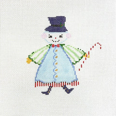 The Plum Stitchery Snow People Needlepoint Canvas - Blue