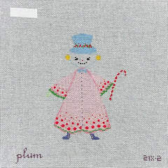The Plum Stitchery Snow People Needlepoint Canvas - Pink