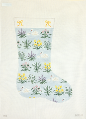 The Plum Stitchery The Floral Midi Stocking Needlepoint Canvas