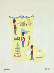 The Plum Stitchery Toy Soldiers Midi Stocking Needlepoint Canvas
