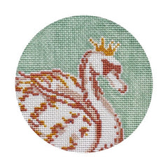 The Plum Stitchery Twelvetide in Color - Seven Swans A-swimming Needlepoint Canvas