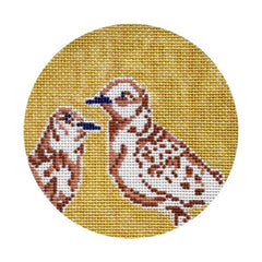 The Plum Stitchery Twelvetide in Color - Two Turtle Doves Needlepoint Canvas