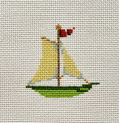 The Plum Stitchery Victorian Christmas - Sailboat Needlepoint Canvas
