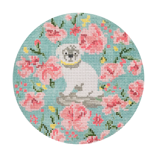 The Plum Stitchery Weenie Needlepoint Canvas