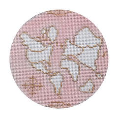 The Plum Stitchery Atlas Round - Pink Needlepoint Canvas - 18M