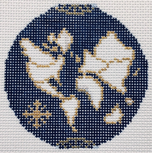 The Plum Stitchery Atlas Round Needlepoint Canvas - 18M