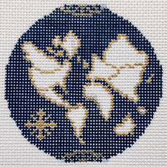 The Plum Stitchery Atlas Round Needlepoint Canvas - 18M