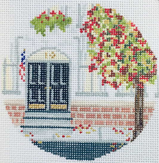 The Plum Stitchery Brownstone Needlepoint Canvas