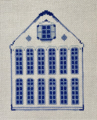 The Plum Stitchery Delft House - #2 Needlepoint Canvas