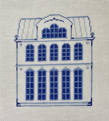 The Plum Stitchery Delft House - #3 Needlepoint Canvas