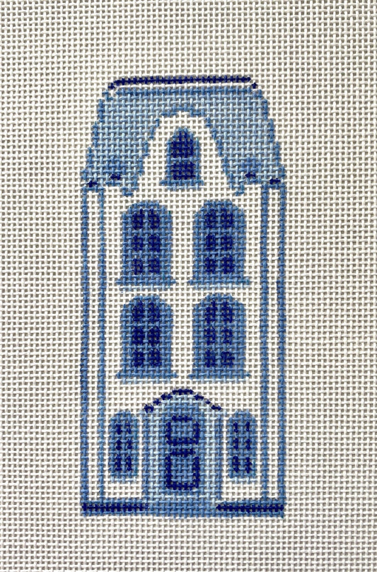 The Plum Stitchery Delft House #6 Needlepoint Canvas