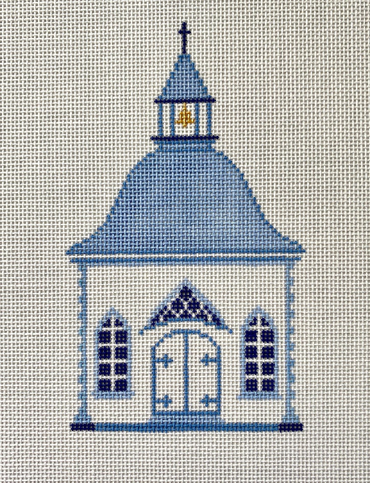 The Plum Stitchery Delft Church Needlepoint Canvas