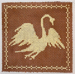 The Plum Stitchery Amy Lewandowski Swan Silhouette Needlepoint Canvas