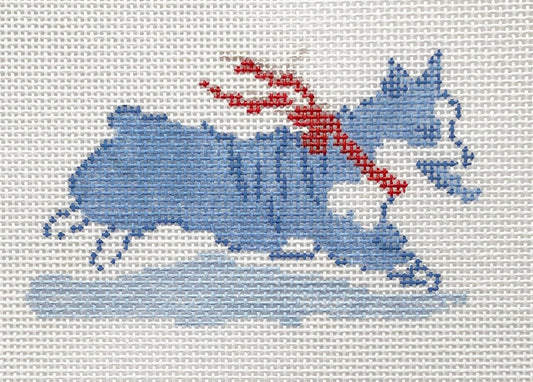 The Plum Stitchery Corgi Needlepoint Canvas
