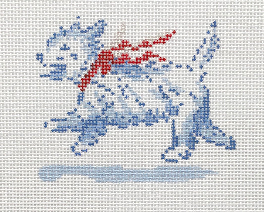 The Plum Stitchery Westie Needlepoint Canvas