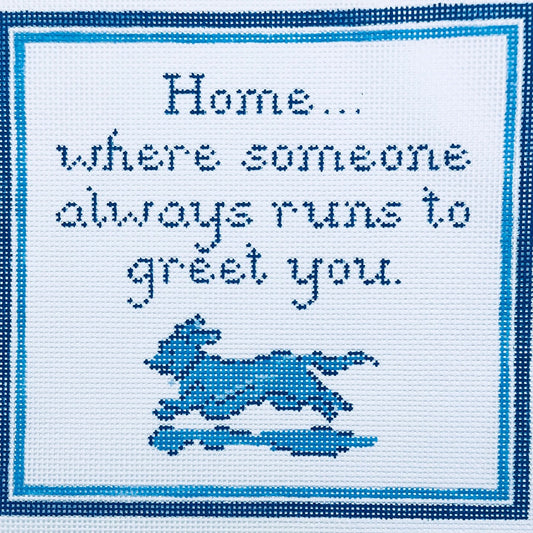 The Plum Stitchery Dachshund Needlepoint Canvas