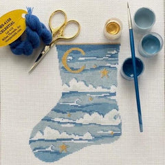 The Plum Stitchery Celestial Mini Stocking Needlepoint Canvas