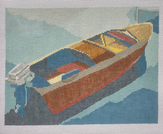 The Plum Stitchery Leland Gal Woodie Needlepoint Canvas - 13M