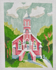 The Plum Stitchery Chapel Needlepoint Canvas - 18M