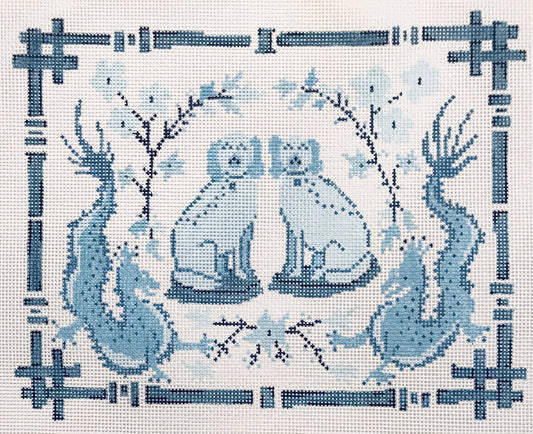 The Plum Stitchery Adrich & Madame De Bleu Needlepoint Canvas