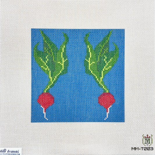 Tilli Tomas Misty Morrow Radishes Needlepoint Canvas